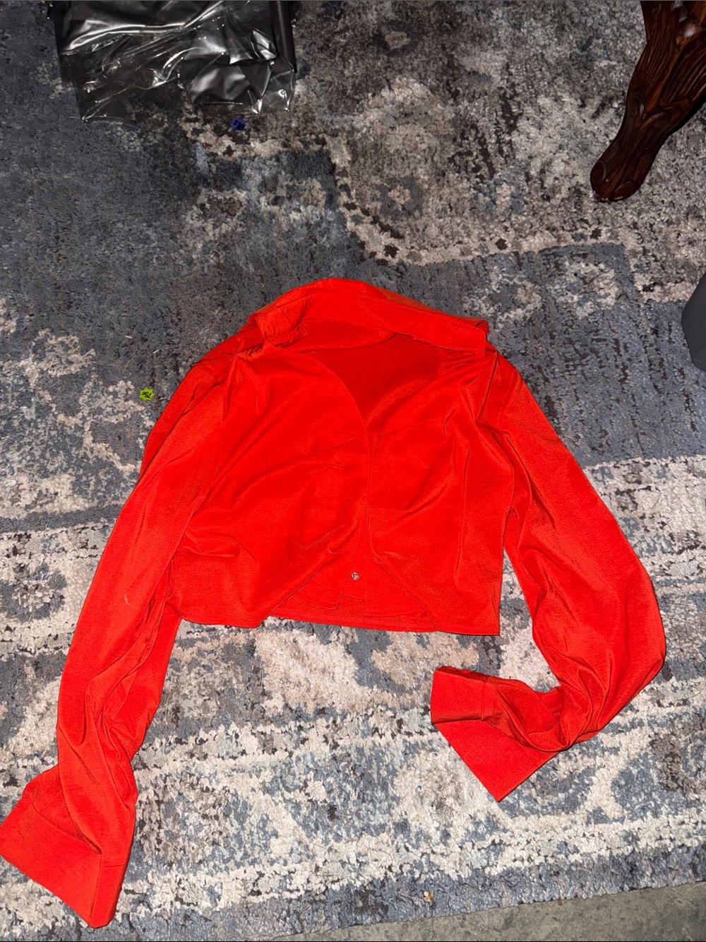 Target Red Cropped Button-Down Women's Top